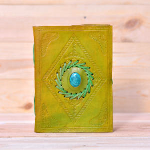 Genuine TC Leather Travel Notebook Handcrafted White Cotton Rug Bound Journal Wood-Free Stone Dairy Notebook for Busy On-The-Go - Product Image 5