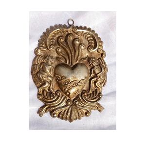 Unique Qualité Laiton Royal Ange Métal Religieux Suspendu Sacré Coeur Marie Votive Milagros Strass Amour Médaillon - Product Image 2