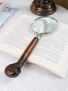 Lector de libros, lupa decorativa de mesa con mango de hueso, lupa de bolsillo con acabado de níquel para el hogar y la Oficina - Product Image 4