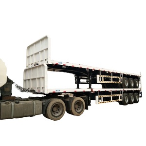 Semi-remorque plateau 3 essieux 12,5 m d'occasion pour transport de conteneurs 40 pieds, suspension pneumatique 45T - Product Image 3