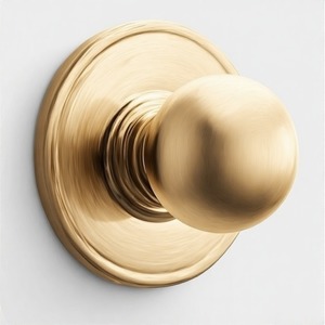 CrownLoop Lock Golden Era Bouton de porte rond classique Finition en laiton vintage avec des détails complexes pour l'esthétique de la grande entrée - Product Image 1