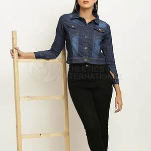 Chaquetas Cortas Oversize para Mujer en Oferta, Diseño Personalizado 2026, Chaquetas Cortas de Mezclilla Lisas para Mujer Hechas en Pakistán - Product Image 6