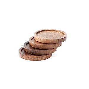 Dessous de verre en marbre de forme carrée avec bois pour caboteur d'eau potable d'hôtel ensemble de 4 de bois et de pierre à un coût raisonnable - Product Image 4