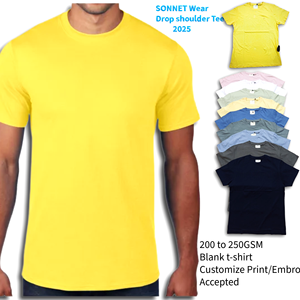 Custom <b>Blank</b> Pure Cotton heavy <b>weight</b> 180GSM to 250GSM Street Wear Oversize Drop Shoulder Men's T-shirt Loose fit - Product Image 2