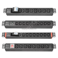 PDU en alliage d'aluminium 6 prises UK 13A, prises UK 135 degrés, montage en rack 1,5U avec interrupteur marche/arrêt