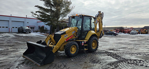 Chargeuse sur pneus CAT 416E 416D 420F 416F, pelle hydraulique jaune, équipement de construction diesel pour travaux de terrassement et de manutention - Product Image 3