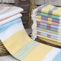 Serviette de plage pour adultes en coton turc Peshtemal, OEM ODM, séchage rapide, écologique, haute durabilité, certifiée GOTS, rayée, légère, Hammam