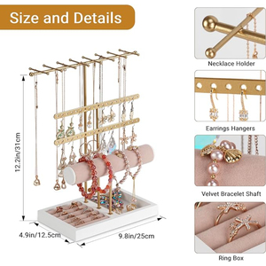 Los últimos soportes de joyería de lujo Diseño adorable Joyas de metal Hecho a mano Oro Antiguo Soporte y soporte de joyería - Product Image 2