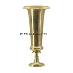 Maravilloso diseño chapado en oro de gran tamaño Decoración de mesa florero de lujo calidad hogar Hotel y restaurante boda trompeta - Product Image 5