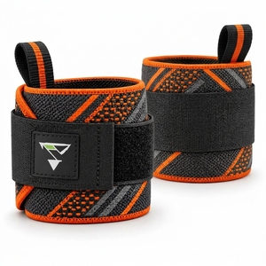 Muñequeras hechas con tela elástica suave, construcción resistente, correa ajustable y ajuste seguro para levantamiento de pesas y crossfit. - Product Image 3