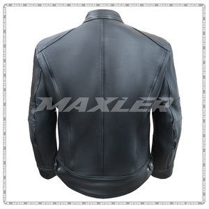 BM Men/Women's Sidepod AIR Cowhide Leather Classic Street Style Urban Roadster Moto <b>Cafe</b> <b>Racer</b> Biker <b>Jacket</b> For Riding/Racing CE - Product Image 4