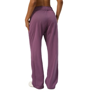Custom Sportswear High Waist Sweat pant Gym Yoga Outdoor Straight Pants For <b>Women</b> Running Jogging Pants for <b>Women</b> - Product Image 2