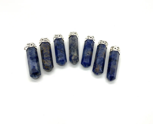 ขายส่ง sodalite ดินสอจี้ธรรมชาติรักษาคริสตัลสร้อยคอช่วยเพิ่มความชัดเจนสัญชาตญาณที่สมบูรณ์แบบสำหรับของขวัญใช้ reiki - Product Image 5