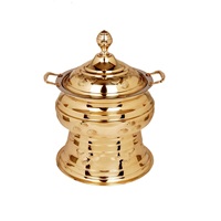 Umwelt freundliche handgemachte Restaurant ausstattung Luxus Tischplatte Gold Buffet Food Warmer Dekorative Messing Chafing Dish