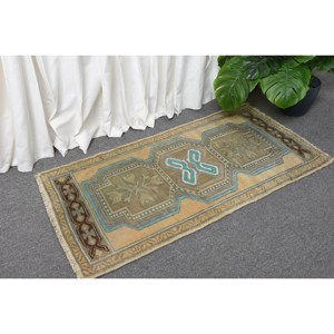 Alfombra de lana turca Vintage de 16x33 pies, estilo clásico de retales en tejido plano con respaldo de látex verde beige para decoraciones de sala de estar para adolescentes - Product Image 3