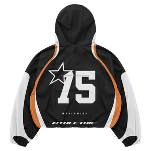 ชุดเซ็ตเสื้อแจ็คเก็ตและกางเกงขาสั้นผู้ชายแบบสั่งทำพิเศษ 2 ชิ้น ชุดวอร์มซิป โพลีเอสเตอร์ กันลม สตรีทแวร์ - Product Image 2