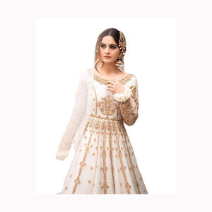 นักออกแบบที่สวยงามชุด Shalwar Kameez Dupatta เย็บปักถักร้อยที่ทําด้วยมือหนักทํางานชุดปาร์ตี้อินเดียชาวปากีสถาน - Product Image 3