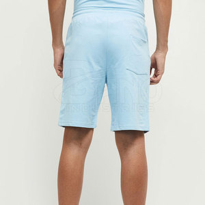 Venta al por mayor de pantalones cortos ligeros 100% algodón para hombre cómodos cintura elástica estilo informal patrón sólido venta en línea - Product Image 3