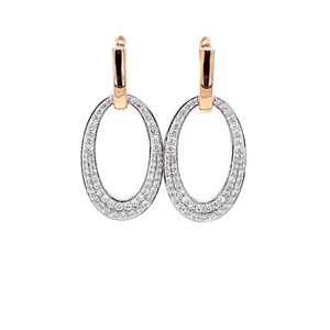 Pendientes de Oro Blanco de 18 Quilates con Diamantes Cultivados en Laboratorio, Claridad E VS, 2.1 Quilates, 15g, Par de Pendientes Brillantes, Joyería de Moda al por Mayor, Regalo para Mujer - Product Image 1