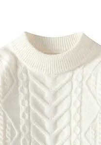 Pull-over d'hiver à logo personnalisé pour hommes, tricots à col en V respirant avec trou, col rond, coton, options de taille plus - Product Image 5