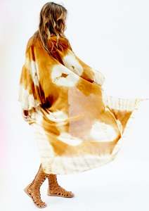 100% rayón Tie Dye Kimono vestido para mujer Boho Lady Beach Summer Cover Sexy Resort Wear XL tamaño tejido manga estilo - Product Image 3