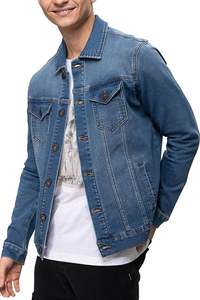 Veste Denim Classique Vintage pour Homme-Printemps 100% Coton Robuste à Manches Longues avec Bouton Devant et Caractéristiques Coupe-Vent - Product Image 4