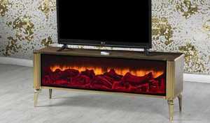 Soporte de TV de madera de lujo con mesa de vidrio para el hogar Oficina Sala de estar Dormitorio o comedor - Product Image 6