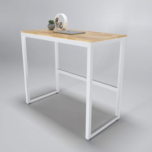 Escritorio Ergonómico Minimalista para Trabajar de Pie con Superficie de Madera y Estructura de Acero, 105 cm de Altura - Product Image 2