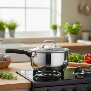 24cm Glass Cover <b>Pot</b> <b>Lid</b> for Household Kitchenware Transparent Chrome Finish Single Handle Gas Stove Compatible - Product Image 3