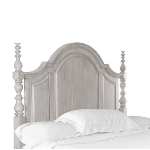 Cama clásica wheathered Blanco Pintado madera maciza de caoba King size-Muebles de madera antiguos Fabricación hecha a mano de Jepara - Product Image 4