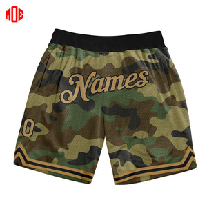 Short de basket-ball OEM authentique en polyester de haute qualité camouflage personnalisé noir-beige sublimation impression camouflage mi-haute visibilité - Product Image 5