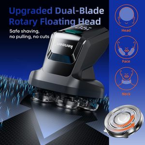 Rasoir électrique rechargeable à vitesse réglable pour hommes, rasoir rotatif étanche, utilisation humide et sèche - IPX7 - Product Image 6
