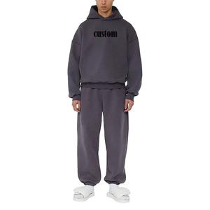 Survêtement uni Pull Jogger Pantalon Ensemble Sweat À Capuche Broderie Personnalisée Survêtement Polaire Coton Survêtement & Pantalon De Survêtement Ensemble pour Hommes - Product Image 2