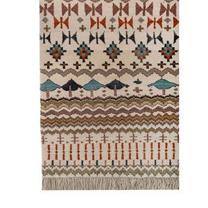 Manchaha Ivory Hand Knotted Wool & Bamboo Silk Rug Floral Pattern Modern Design Anti-Slip <b>Washable</b> for Teens Home Use-Les-2929 - Product Image 4