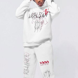 Haute qualité 100% polyester décontracté solide motif respirant polaire hiver survêtement pour hommes manches longues impression de Logo personnalisé - Product Image 3