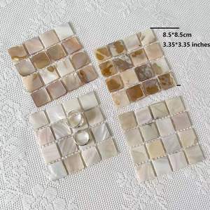 Moroccan Style Mother of Pearl Coasters Home Hotel Restaurant Decoration Use Coasters For Tea <b>Coffee</b> Cup Office Table Mats <b>Pads</b> - Product Image 2