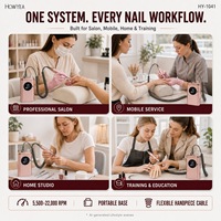 Micromotor Inalámbrico para Uñas 22000 RPM con Clip para Cinturón, Herramienta Portátil de Manicura y Pedicura para el Cuidado de Uñas, Callos y Cutículas, 6 Colores