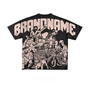 Y2K Streetwear mode personnalisé graphique sérigraphie Vintage 100% coton T-Shirts pour hommes surdimensionné Boxy Fit t-shirt col rond - Product Image 4