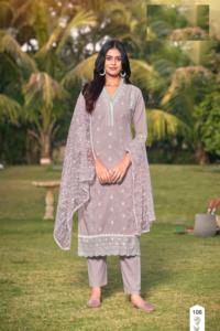 Nuevo conjunto de algodón Premium 60*60 bordado pesado y Organza Dupatta Kurtis para fiestas colección de verano - Product Image 4