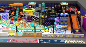 Aire de jeux intérieure sur le thème de l'espace personnalisée avec toboggan sportif pour enfants, équipement de centre de jeux doux, piscine à <span class=keywords><strong>balles</strong></span>, <span class=keywords><strong>parc</strong></span> de trampoline - Product Image 4