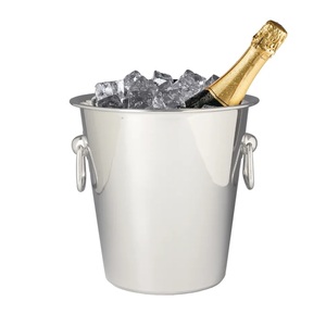 Hielera de Acero Inoxidable Sostenible Hecha a Mano de 5L con Asa, Acabado Plateado, para Hogar, Hoteles, Bares, Fiestas, Enfriador de Vino - Product Image 4