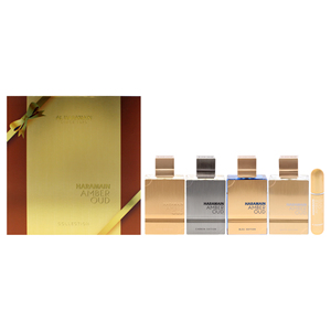 Al Haramain Amber Oud Collection Unisex 4 pz Set regalo 4X2oz EDP Spray in tonalità di carbonio bianco Bleu oro - Product Image 1