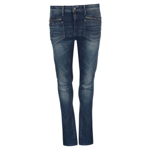 Jeans vintage bleus pour femmes, taille haute, extensibles, confortables, respirants, écologiques, coupe droite ample, longueur intégrale - Product Image 1