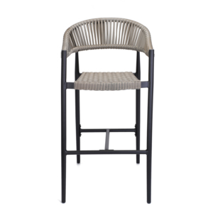 Silla de Bar de Metal Ligera, Resistente a la Intemperie, Comercial, para Exteriores, de Mimbre Sintético Gris, Taburete de Bar de Aluminio - Product Image 2