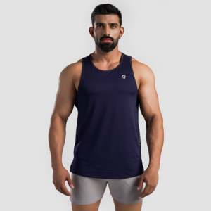 Men's <b>Navy</b> Logo Tank <b>Top</b> XL Size Gym Vest Breathable Polyester Mesh 3D Printed Muscle Style Hood Collar Bodybuilding Vest <b>Top</b> - Product Image 2