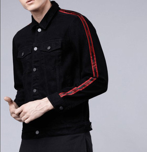 เสื้อแจ็กเก็ตแฟชั่นสตรีทแวร์ผ้าเดนิมสำหรับผู้ชายกระดุมด้านหน้าคอตั้งกระดุมขาดดีไซน์ตามสั่ง - Product Image 6
