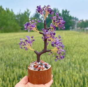 Arbre en cristal d'améthyste naturel, arbre en pierres précieuses artisanal pour la décoration de la maison, la guérison, la beauté, l'équilibre et l'énergie positive pour votre maison - Product Image 2