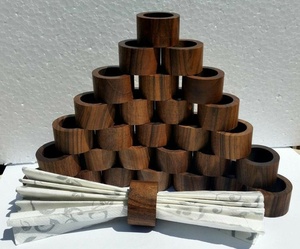 แหวนผ้าเช็ดปากทรงกลมทำจากไม้รอยัลหรูหรา2025สำหรับงานแต่งงานและปาร์ตี้ร้านอาหารตะวันตกมีคุณลักษณะ - Product Image 3