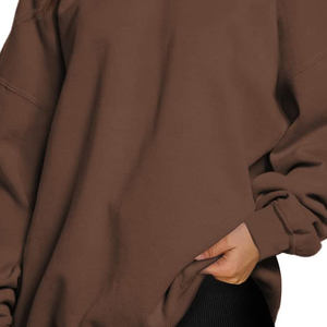 Venta caliente al por mayor de moda popular totalmente personalizado cuello redondo de algodón hecho liso color sólido mujeres sudadera - Product Image 4