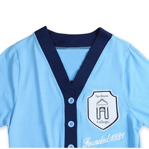 Dernier cardigan décontracté d'hiver pour l'université, col en V, manches longues, tricoté en polyester, boutons, broderie, patchwork - Product Image 2